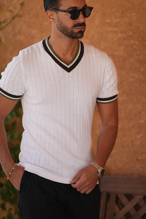 Donato Visu knit v-neck t-shirt white