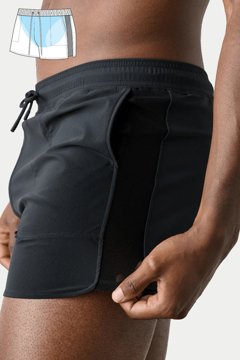 AWRY Edge 4-Inch Shorts W/Mesh Panel - Black