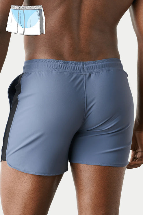 AWRY Edge 4-Inch Shorts W/Mesh Panel - Blue