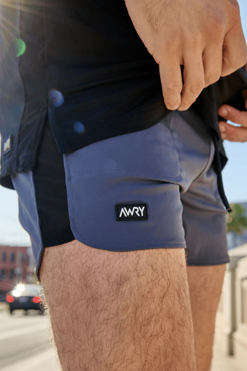 AWRY Edge 4-Inch Shorts W/Mesh Panel - Blue