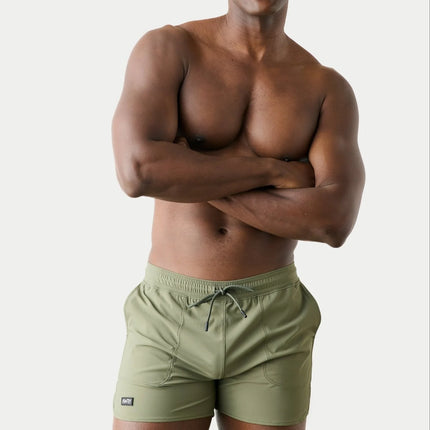 AWRY Edge 4-Inch Shorts W/Mesh Panel - Moss Green