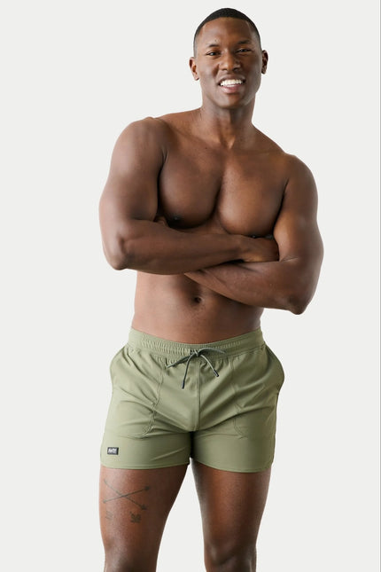 AWRY Edge 4-Inch Shorts W/Mesh Panel - Moss Green