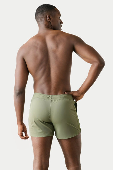 AWRY Edge 4-Inch Shorts W/Mesh Panel - Moss Green