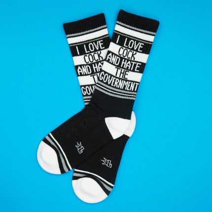 Gumball PoodleI Love Cock And Hate The Government Gym Crew Socks