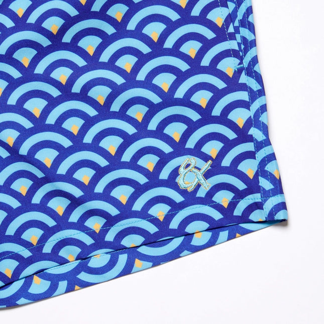 Eight X Blue Scale 4-Inch Swim Shorts