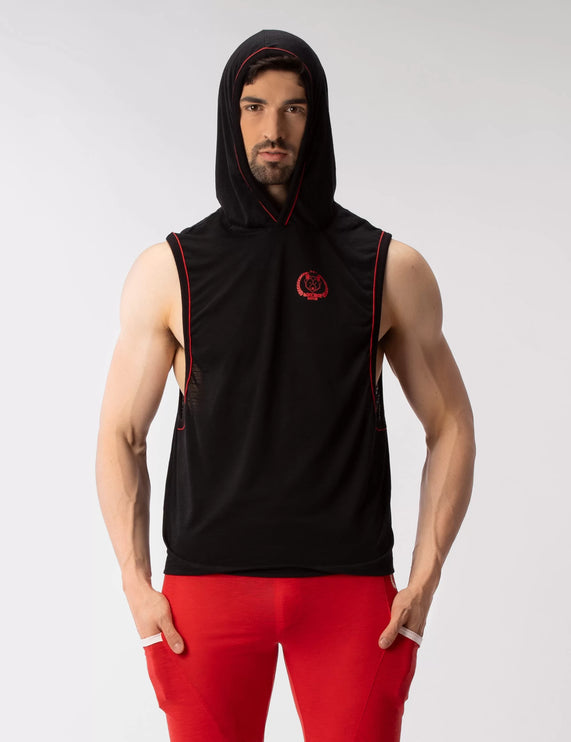Barcode Berlin Malakai muscle hoodie black