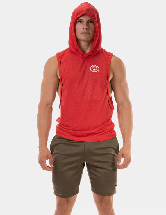 Barcode Berlin Malakai muscle hoodie red