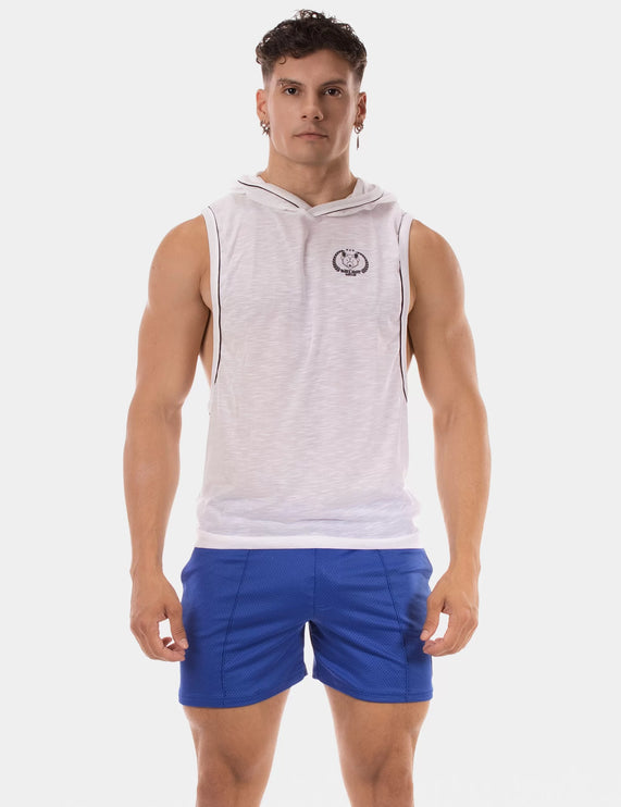 Barcode Berlin Malakai muscle hoodie white