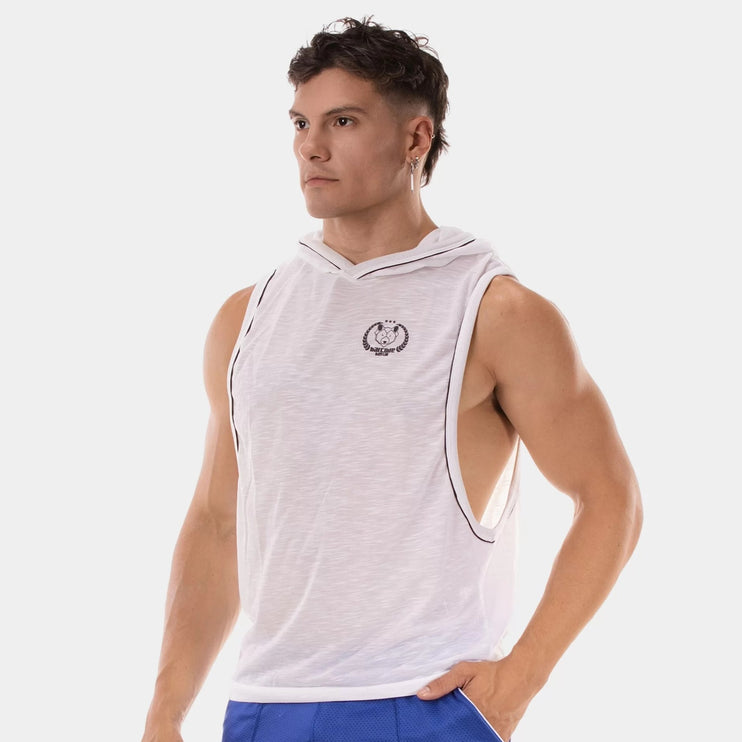 Barcode Berlin Malakai muscle hoodie white