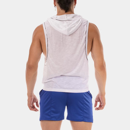 Barcode Berlin Malakai muscle hoodie white