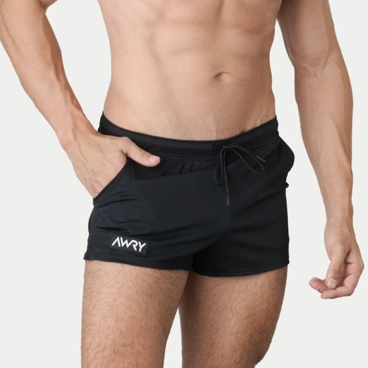 AWRY Hybrid 2.5-Inch Swim Gym Shorts - Black