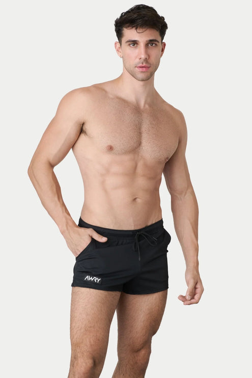 AWRY Hybrid 2.5-Inch Swim Gym Shorts - Black
