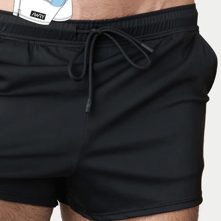 AWRY Hybrid 2.5-Inch Swim Gym Shorts - Black