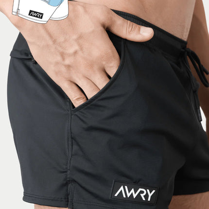 AWRY Hybrid 2.5-Inch Swim Gym Shorts - Black