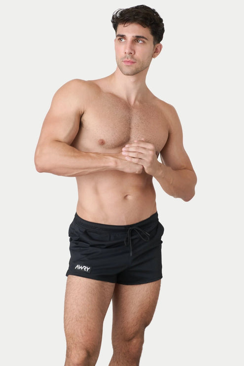 AWRY Hybrid 2.5-Inch Swim Gym Shorts - Black