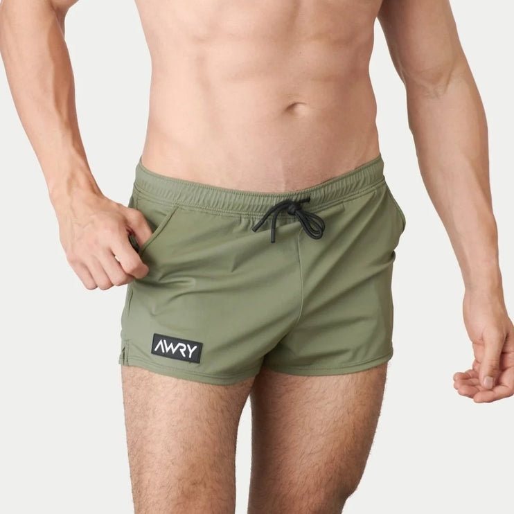 AWRY Hybrid 2.5-Inch Swim Gym Shorts - Moss Green