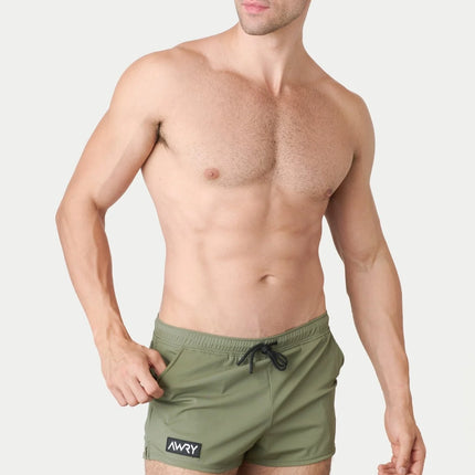 AWRY Hybrid 2.5-Inch Swim Gym Shorts - Moss Green