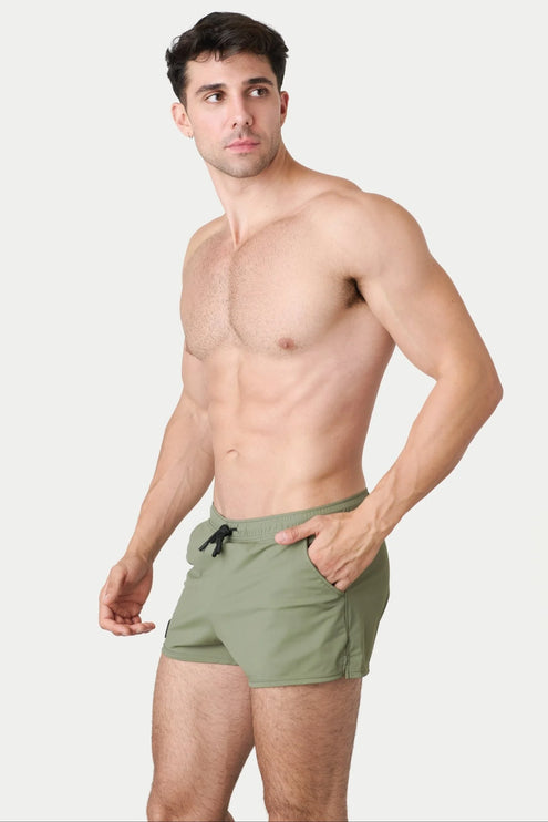 AWRY Hybrid 2.5-Inch Swim Gym Shorts - Moss Green