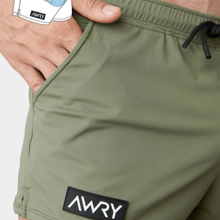 AWRY Hybrid 2.5-Inch Swim Gym Shorts - Moss Green