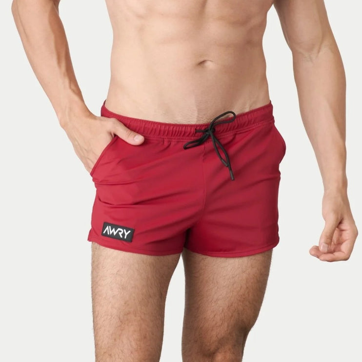 AWRY Hybrid 2.5-Inch Swim Gym Shorts - Ruby