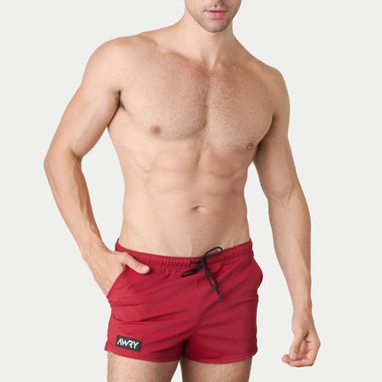 AWRY Hybrid 2.5-Inch Swim Gym Shorts - Ruby