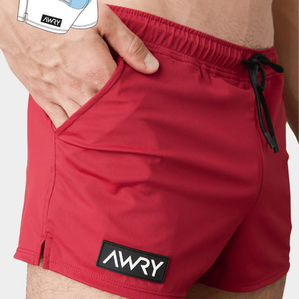 AWRY Hybrid 2.5-Inch Swim Gym Shorts - Ruby