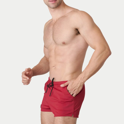AWRY Hybrid 2.5-Inch Swim Gym Shorts - Ruby