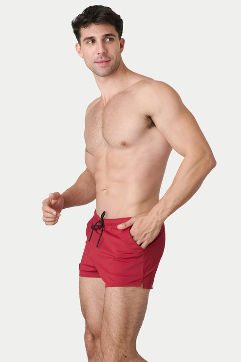 AWRY Hybrid 2.5-Inch Swim Gym Shorts - Ruby