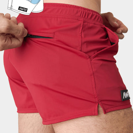 AWRY Hybrid 2.5-Inch Swim Gym Shorts - Ruby