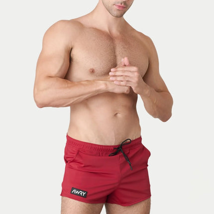 AWRY Hybrid 2.5-Inch Swim Gym Shorts - Ruby