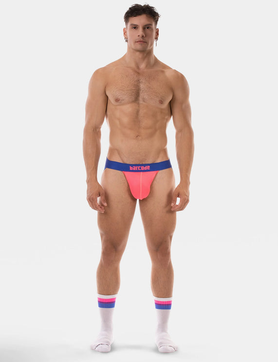 Barcode Berlin Arlo mesh jockstrap neon pink