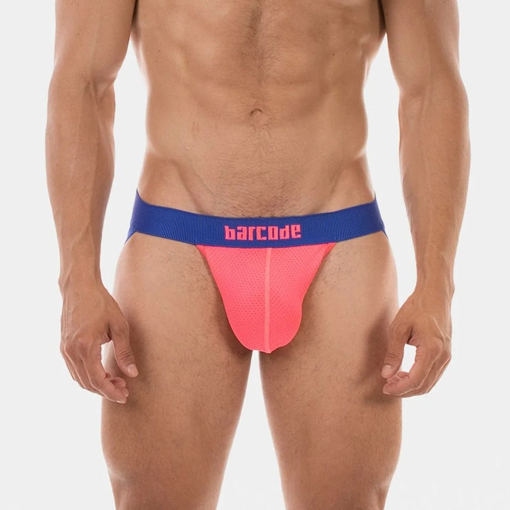 Barcode Berlin Arlo mesh jockstrap neon pink