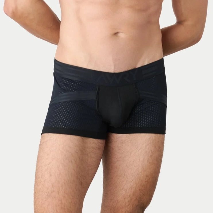 AWRY Lift Mesh Boxer W/Built-In Jockstrap - Black