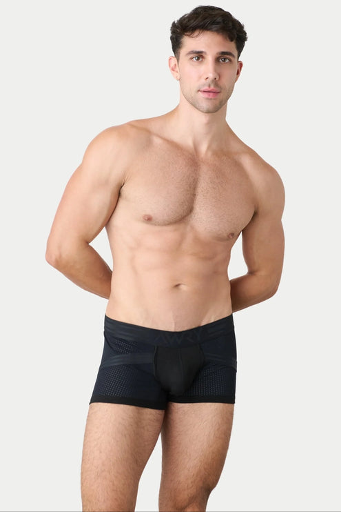 AWRY Lift Mesh Boxer W/Built-In Jockstrap - Black