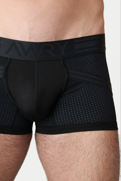 AWRY Lift Mesh Boxer W/Built-In Jockstrap - Black