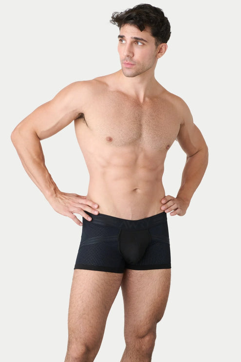 AWRY Lift Mesh Boxer W/Built-In Jockstrap - Black