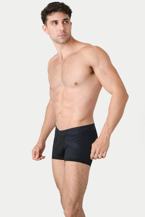 AWRY Lift Mesh Boxer W/Built-In Jockstrap - Black