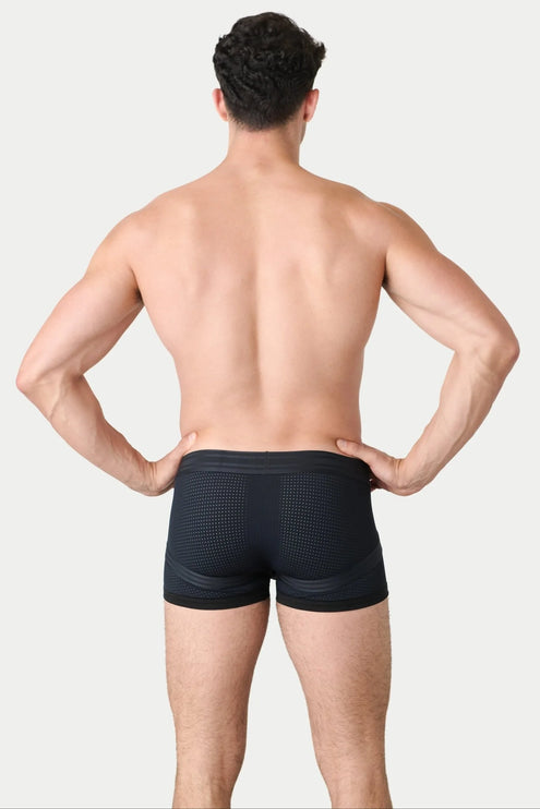 AWRY Lift Mesh Boxer W/Built-In Jockstrap - Black