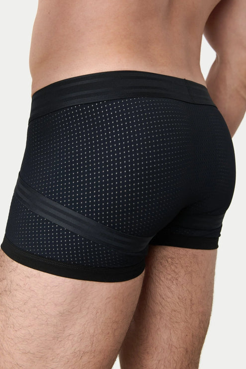 AWRY Lift Mesh Boxer W/Built-In Jockstrap - Black