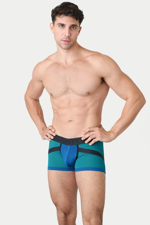 AWRY Lift Mesh Boxer W/Built-In Jockstrap - Blue Lagoon
