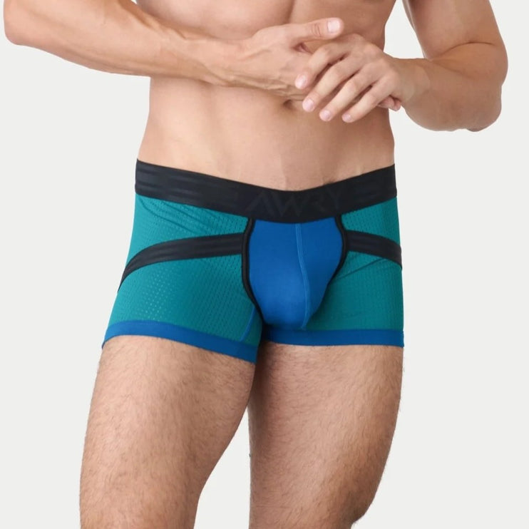 AWRY Lift Mesh Boxer W/Built-In Jockstrap - Blue Lagoon