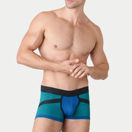 AWRY Lift Mesh Boxer W/Built-In Jockstrap - Blue Lagoon
