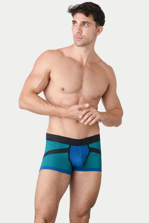 AWRY Lift Mesh Boxer W/Built-In Jockstrap - Blue Lagoon