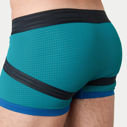 AWRY Lift Mesh Boxer W/Built-In Jockstrap - Blue Lagoon