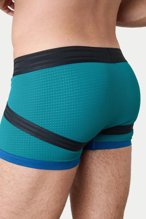 AWRY Lift Mesh Boxer W/Built-In Jockstrap - Blue Lagoon