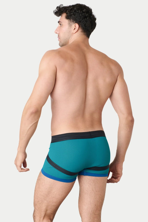 AWRY Lift Mesh Boxer W/Built-In Jockstrap - Blue Lagoon