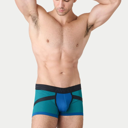 AWRY Lift Mesh Boxer W/Built-In Jockstrap - Blue Lagoon