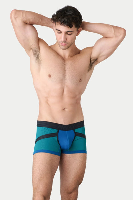 AWRY Lift Mesh Boxer W/Built-In Jockstrap - Blue Lagoon