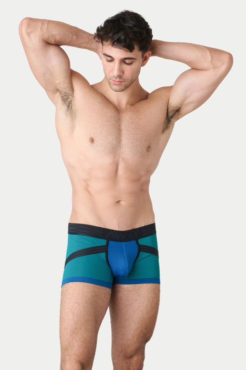 AWRY Lift Mesh Boxer W/Built-In Jockstrap - Blue Lagoon