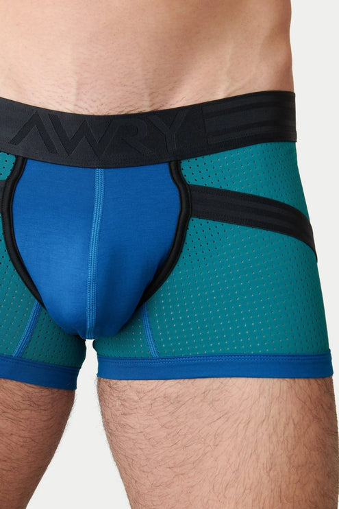 AWRY Lift Mesh Boxer W/Built-In Jockstrap - Blue Lagoon